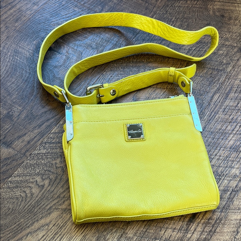 Kenneth Cole Yellow Leather Crossbody Bag